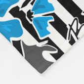 Couverture Polaire Fleurs florales bleues jaunes gris feuille st (Coin)