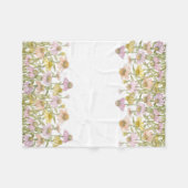 Couverture Polaire Fleurs Florales Botaniques Aquarelle Petite (Devant (Horizontal))