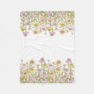 Couverture Polaire Fleurs Florales Botaniques Aquarelle Petite