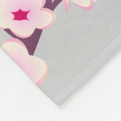 Couverture Polaire Fleurs florales de cerisier gris rose (Coin)