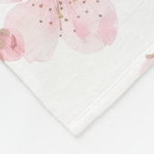 Couverture Polaire Fleurs florales de cerisier rose blanc (Coin)