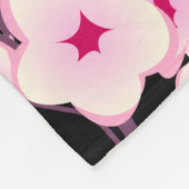 Couverture Polaire Fleurs florales de cerisier rose noir (Coin)