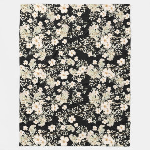 Couverture Polaire Fleurs florales Fleurs sauvages Feuilles Arrière -