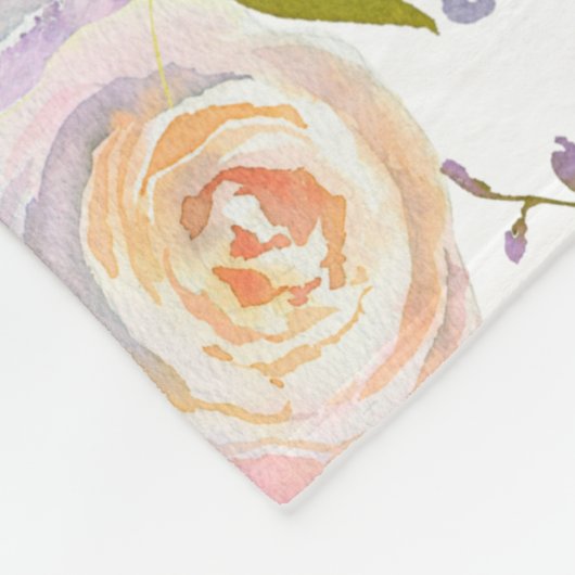 Couverture Polaire *~* Fleurs florales Motif Imprimer Lavande blanche (Coin)