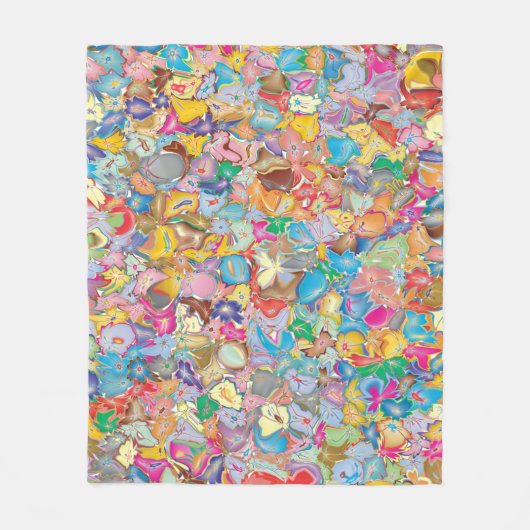 Couverture Polaire Fleurs folles (Devant)