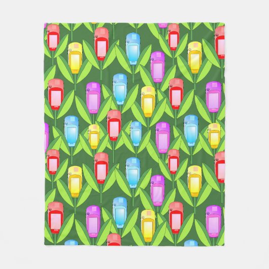 Couverture Polaire Fleurs GPS (Devant)