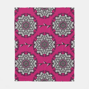 Couverture Polaire Fleurs Graphiques Florales rose sans joint