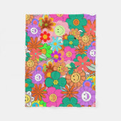 Couverture Polaire Fleurs hippies Boho Super rétros (Devant)