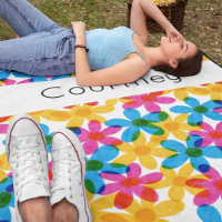 Fleurs hippies brillantes et audacieuses Retro Flo