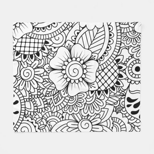 Couverture Polaire Fleurs inspirées (Devant (Horizontal))