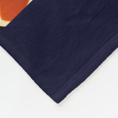 Couverture Polaire Fleurs Isométriques Bleu Beige Motif Floral (Coin)