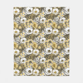 Couverture Polaire Fleurs jaunes, blanches sur un arrière - plan de t (Devant)