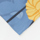 Couverture Polaire Fleurs Jaunes Chat Bleu Russe (Coin)