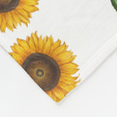 Couverture Polaire Fleurs Jaunes Feuillage Botanique Verdure Monogram (Coin)