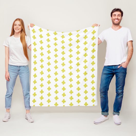 Couverture Polaire Fleurs Jaunes simples Motif Floral Jeter Oreiller (En situation)
