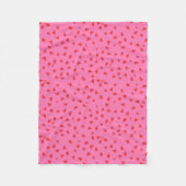 Couverture Polaire Fleurs jetées rose et rouge (Devant)