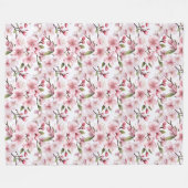 Couverture Polaire Fleurs jolies roses de cerisier en fleurs (Devant (Horizontal))