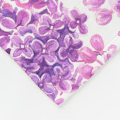 Couverture Polaire Fleurs lilas rose aquarelle (Coin)