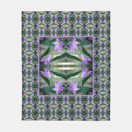 Couverture Polaire Fleurs Lys violettes délicates Motif Abstrait (Devant)