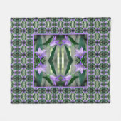 Couverture Polaire Fleurs Lys violettes délicates Motif Abstrait (Devant (Horizontal))