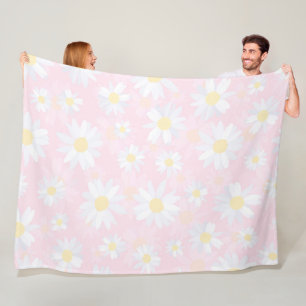 Couverture Polaire Fleurs marguerites blanches Classy Design botaniqu