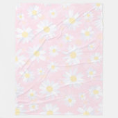 Couverture Polaire Fleurs marguerites blanches Florales roses (Devant)
