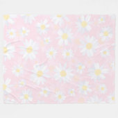 Couverture Polaire Fleurs marguerites blanches Florales roses (Devant (Horizontal))