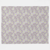 Couverture Polaire Fleurs marguerites blanches sur un pois brun beige (Devant (Horizontal))