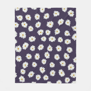 Couverture Polaire Fleurs marguerites : petit motif sans soudure.