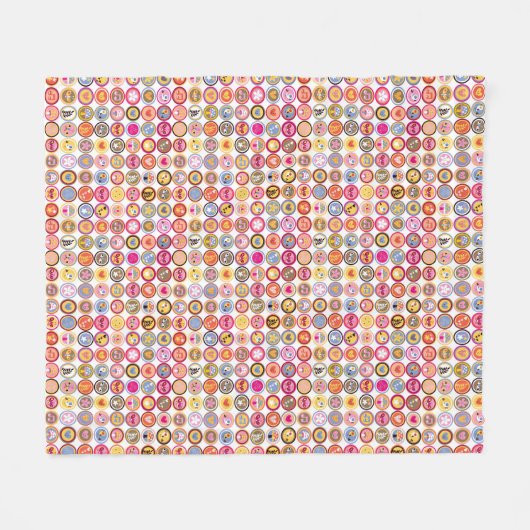 Couverture Polaire fleurs mignonnes, oiseaux, motif de coeurs (Devant (Horizontal))