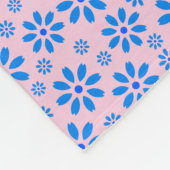 Couverture Polaire Fleurs minuscules Motif.Bleu 02.b Rose BG (Coin)