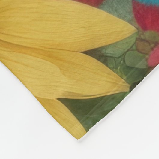 Couverture Polaire Fleurs mixtes colorées (Coin)