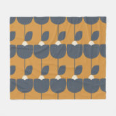 Couverture Polaire Fleurs modernes rétro : Scandinave Géométrique. (Devant (Horizontal))