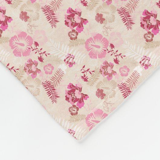 Couverture Polaire Fleurs modernes roses mignonnes motif Haut basket (Coin)