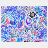 Couverture Polaire Fleurs Motif moderne (Devant (Horizontal))