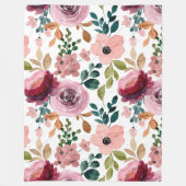Couverture Polaire Fleurs Motif moderne et frais (Devant)