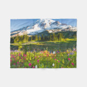 Couverture Polaire Fleurs | Mt. Rainier Fleurs sauvages (Devant (Horizontal))