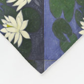 Couverture Polaire Fleurs Nénuphars blanches, peinture acrylique (Coin)