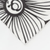 Couverture Polaire Fleurs Noir Blanc (Coin)