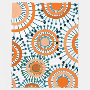 Couverture Polaire Fleurs orange