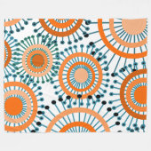 Couverture Polaire Fleurs orange (Devant (Horizontal))