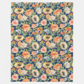 Couverture Polaire Fleurs oranges de printemps (Devant)