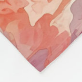 Couverture Polaire Fleurs pastel aquarelle orange clair (Coin)
