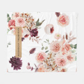 Couverture Polaire Fleurs Pastel Modernes & Cadeau Personnalisé Kraft (Devant (Horizontal))