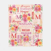 Couverture Polaire Fleurs peintes Nom du collage (Devant)