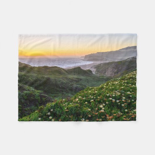 Couverture Polaire Fleurs | Père Noël Cruz Californie (Devant (Horizontal))
