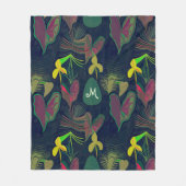Couverture Polaire Fleurs Plantes tropicales Monogramme sur mesure (Devant)