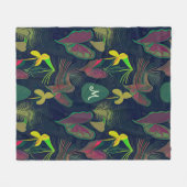 Couverture Polaire Fleurs Plantes tropicales Monogramme sur mesure (Devant (Horizontal))