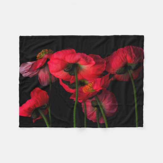 Couverture Polaire Fleurs | Poppies rouges (Devant (Horizontal))