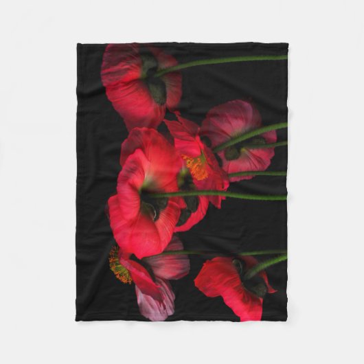 Couverture Polaire Fleurs | Poppies rouges (Devant)